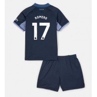 Billiga Tottenham Hotspur Cristian Romero #17 Barnkläder Borta fotbollskläder till baby 2023-24 Kortärmad (+ Korta byxor)